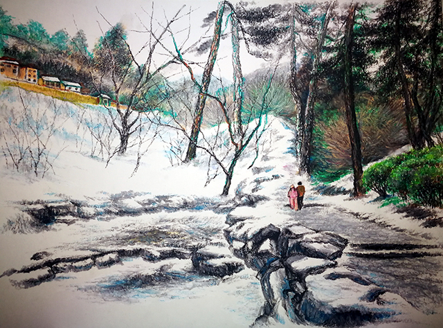 郑太雷  白鹿塬印象系列《初雪》  规格：780×680mm  2018年.jpg
