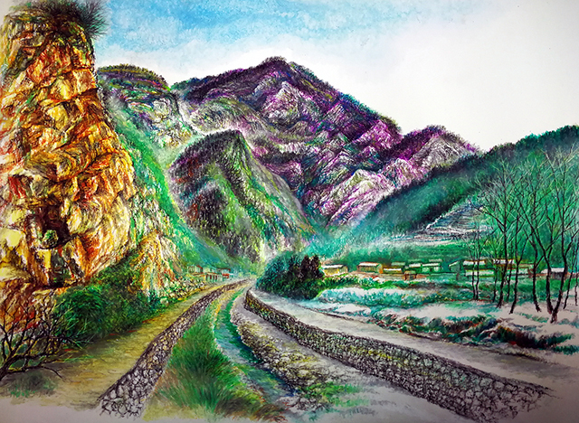 郑太雷  白鹿塬印象系列《二月的蓝田》  规格：580×430mm  2016年.jpg