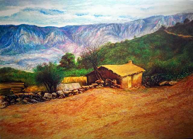 郑太雷  丝路画语系列《远眺帕米尔高原》  规格：480×680mm  2019年.jpg