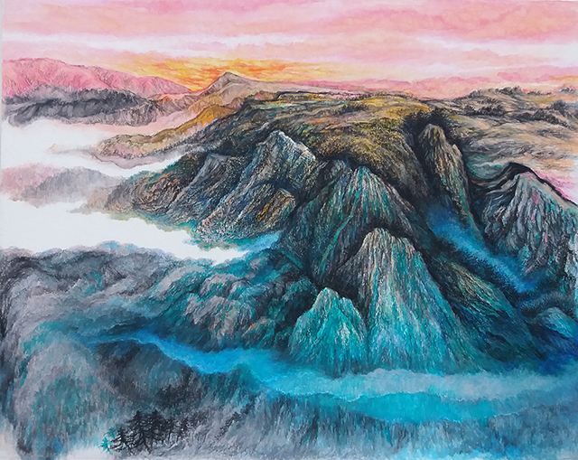 郑太雷《残阳如血》  规格：780×680mm  2016年.jpg