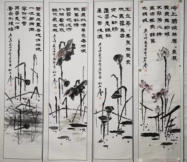 王兆奎作品9《荷花四条屏》.jpg