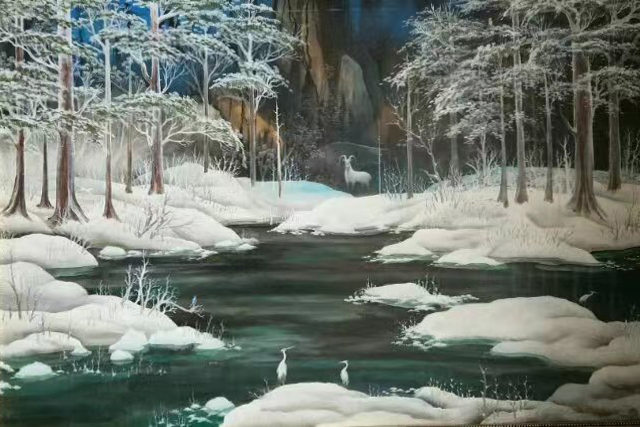 庞淳作品10《寒溪雪霁》尺寸：145x100cm.jpg