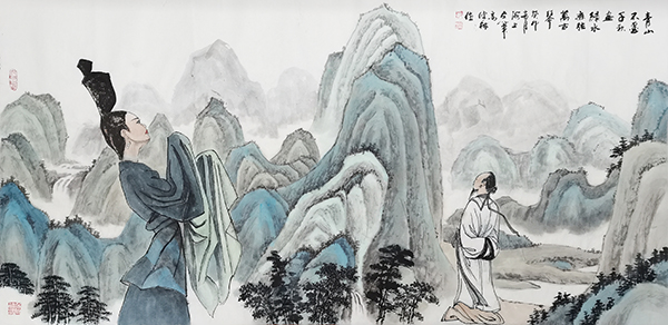 高健林作品8《青山不墨千秋画》  规格：138×69cm.jpg