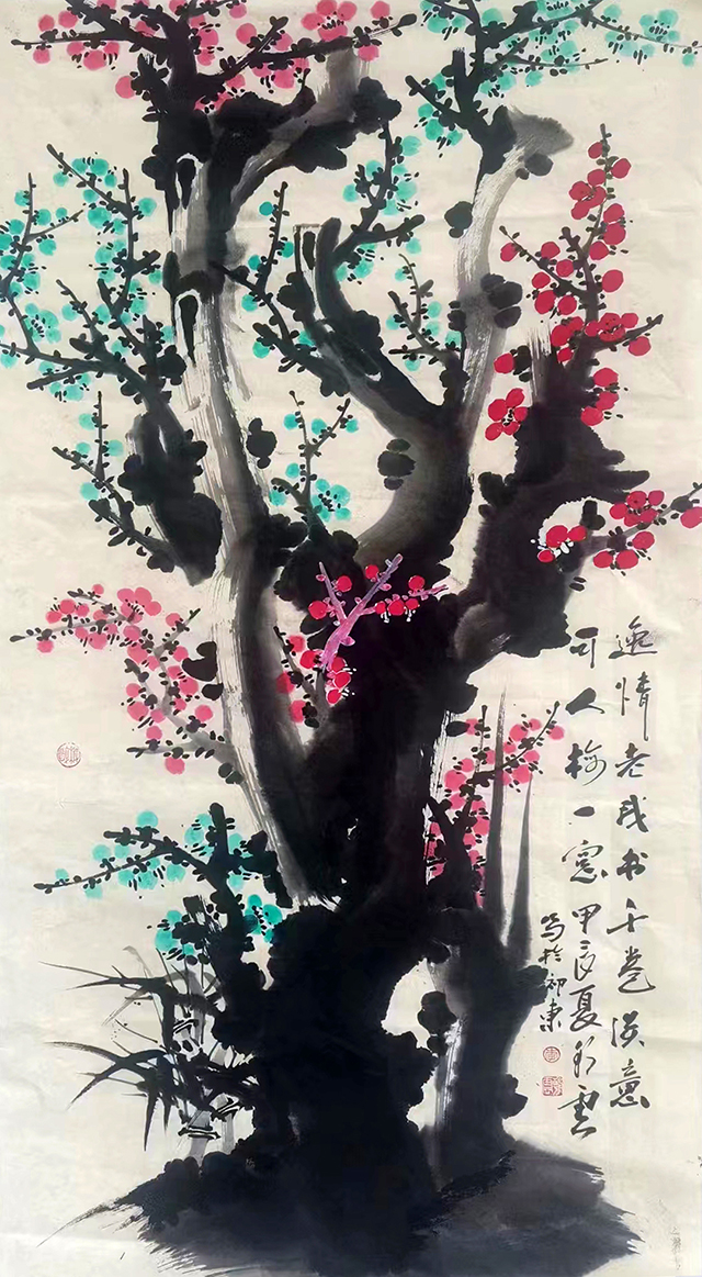 李朝云作品10《逸情老我书千卷  淡意可人梅一窗》.jpg