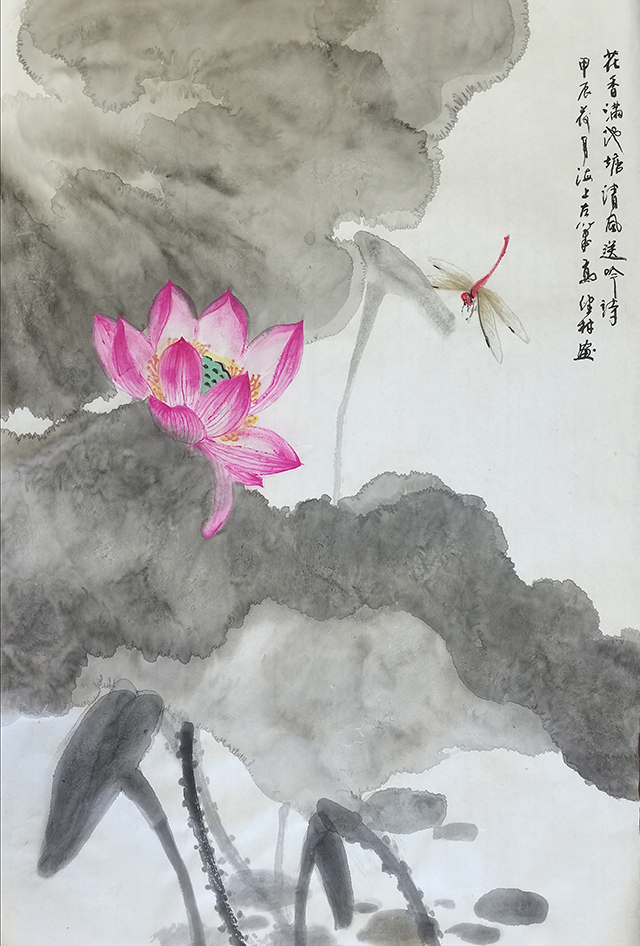 高健林作品5《花香满池塘》  规格：68×45cm.jpg