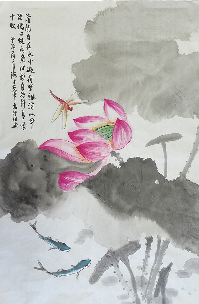 高健林作品6《清间自在水中游》  规格：68×45cm.jpg