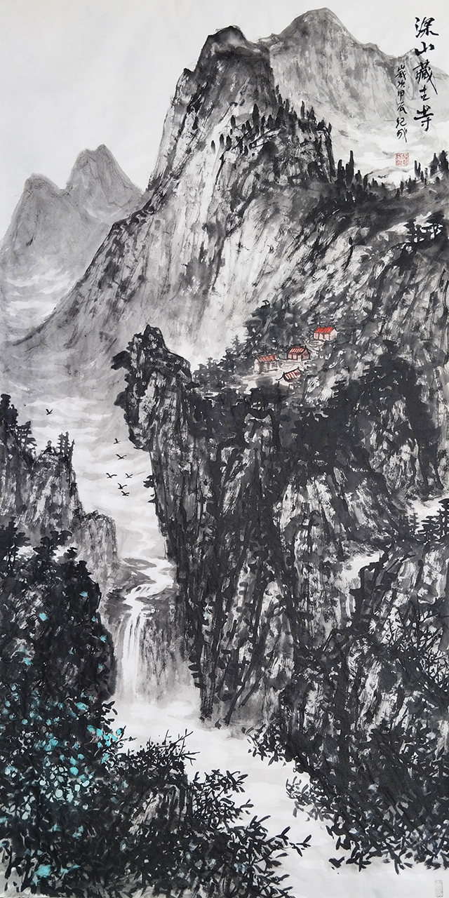 任纪成作品《深山藏古寺》.jpg