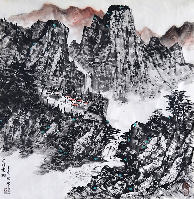 任纪成作品《乡村云烟》.jpg